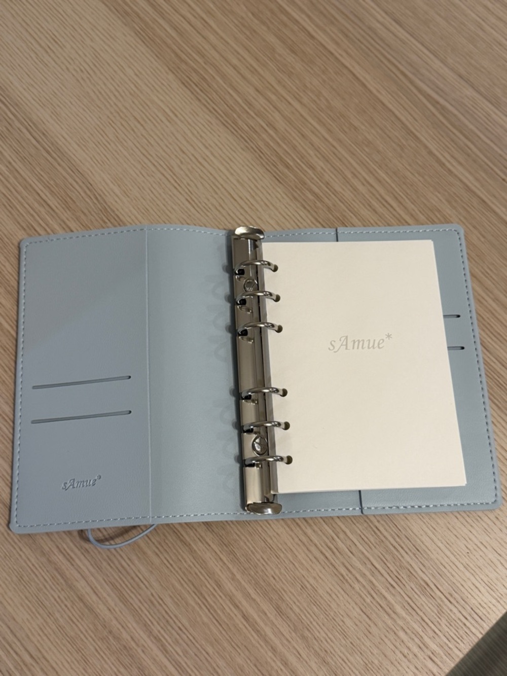 sAmue* Light Blue Ring Binder Planner A6